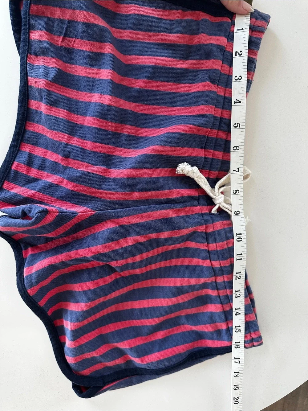 Striped Navy+ Pink vintage style track shorts j.crew